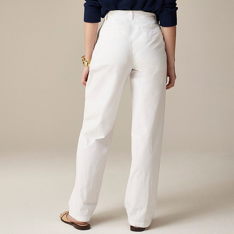 J.Crew Pleated button-front pant in chino White Online | 02HMSERWF