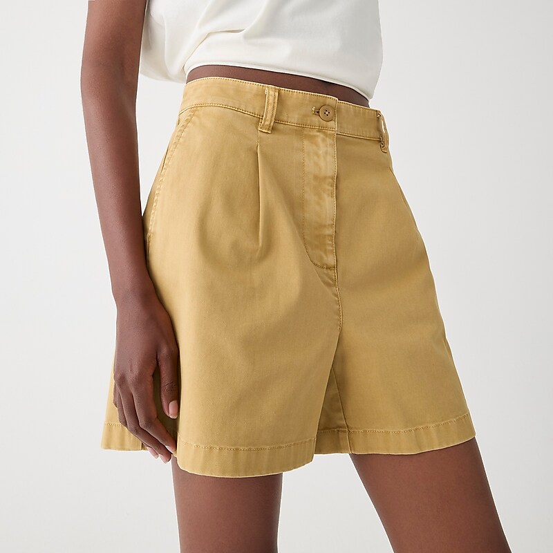 J.Crew Pleated capeside chino short Honey Brown Online | 85TCOQILD