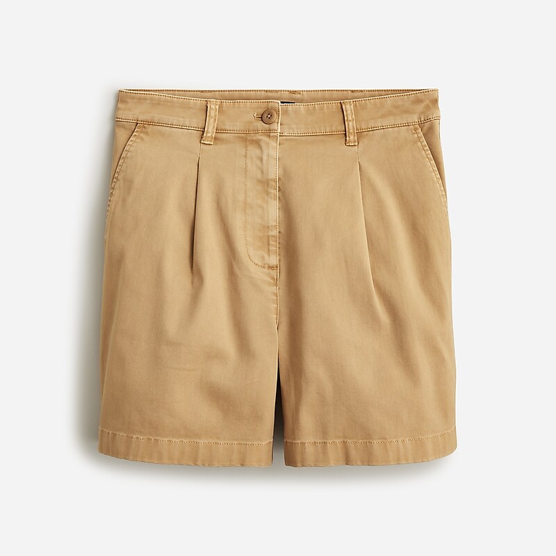 J.Crew Pleated capeside chino short Honey Brown Online | 85TCOQILD