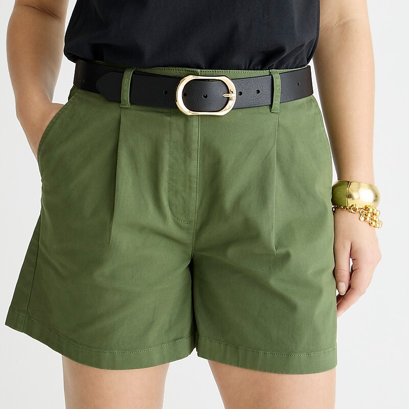 J.Crew Pleated capeside chino short Utility Green Outlet Online | 75FNZKSJO