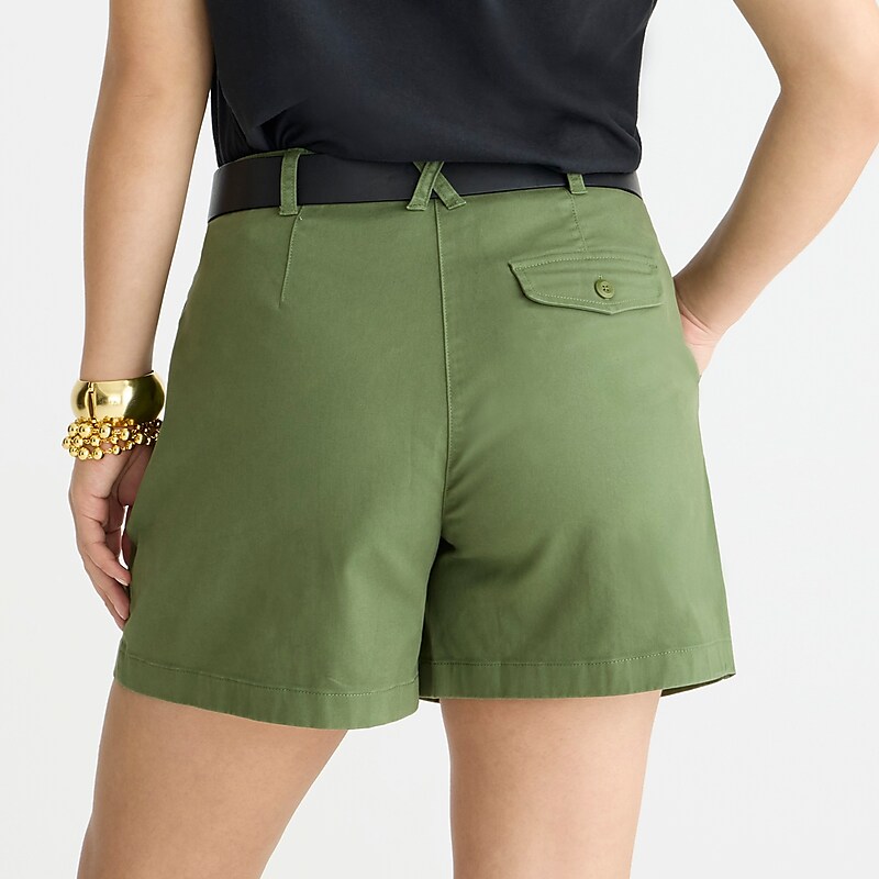 J.Crew Pleated capeside chino short Utility Green Outlet Online | 75FNZKSJO