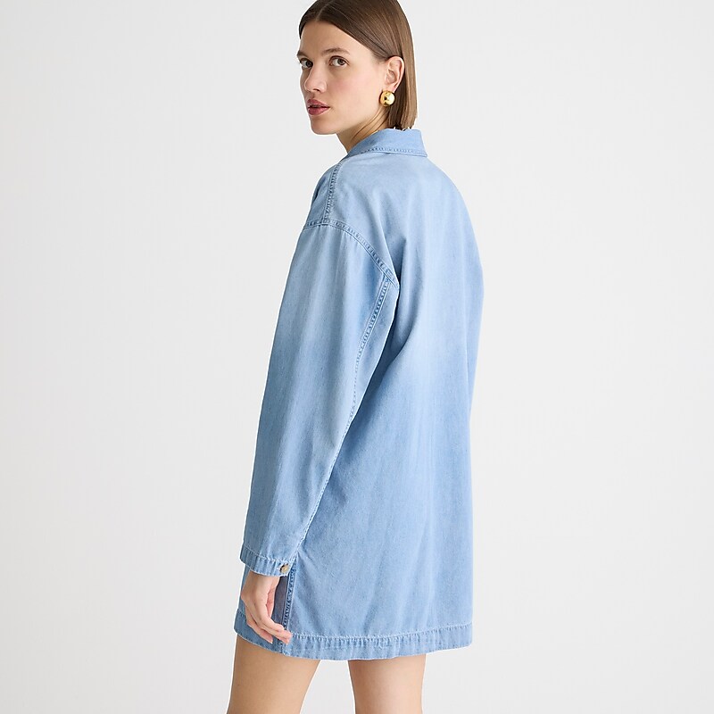 J.Crew Popover dress in chambray Storm Wash Factory Outlet | 52EGHOCUZ