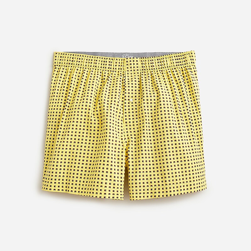 J.Crew Printed boxers Cube Geo Yellow Blue Factory Outlet | 51KQNCDHZ