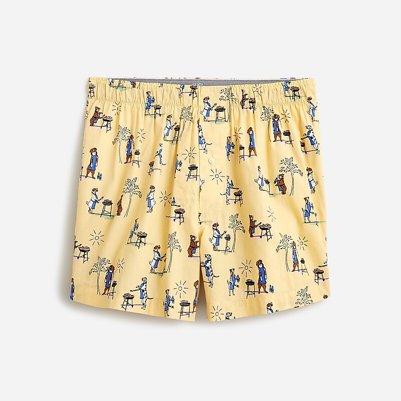 J.Crew Printed boxers Grillmaster Pup Pale Ye Clearance | 34SRHJTXA