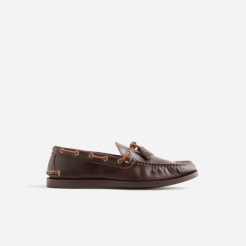 J.Crew Rancourt & Co. X J.Crew Gilman tassel camp mocs Brown Pull Up Factory Promo | 69FAEISLP