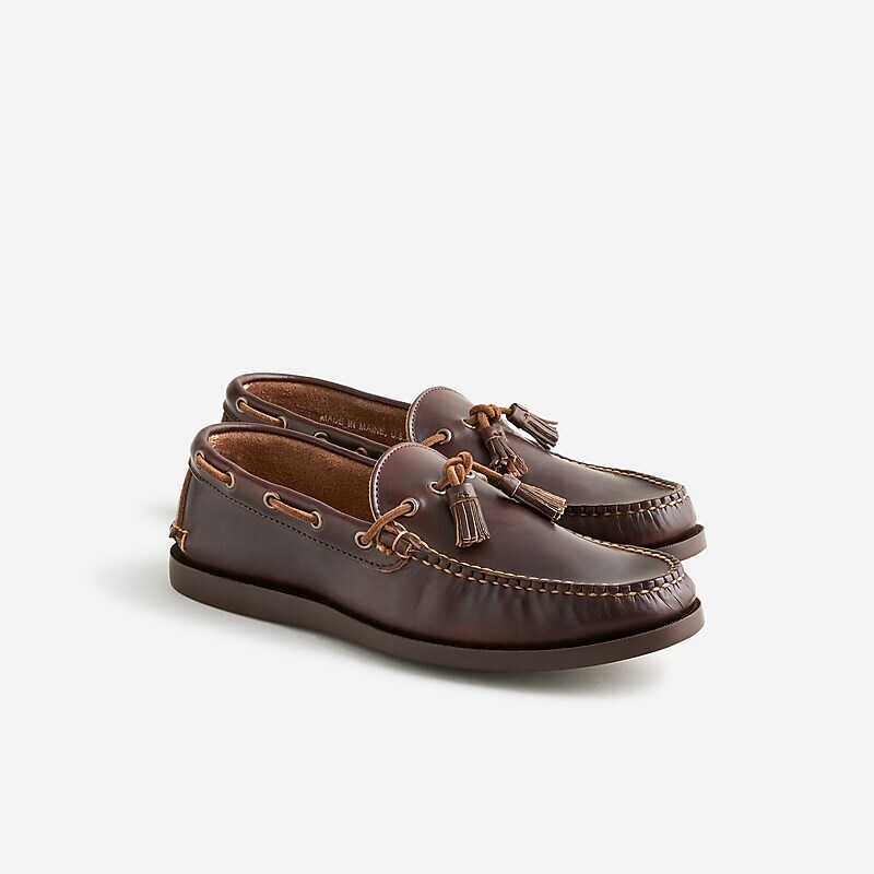 J.Crew Rancourt & Co. X J.Crew Gilman tassel camp mocs Brown Pull Up Factory Promo | 69FAEISLP