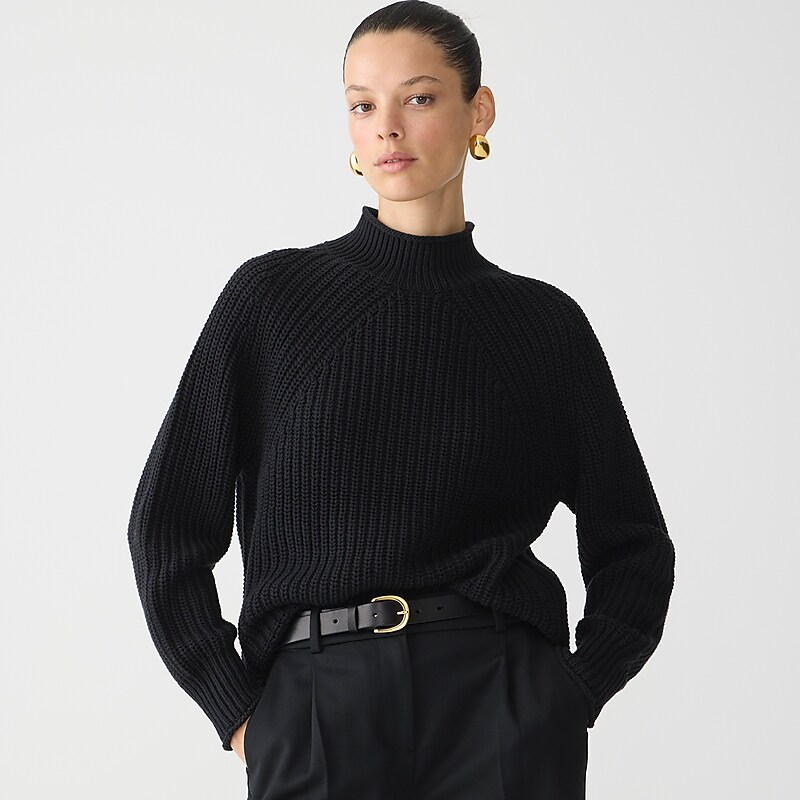 J.Crew Relaxed Rollneck™ sweater Black Factory Outlet | 57NQMAUIV