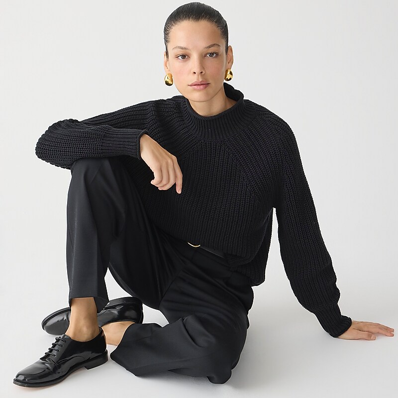 J.Crew Relaxed Rollneck™ sweater Black Factory Outlet | 57NQMAUIV