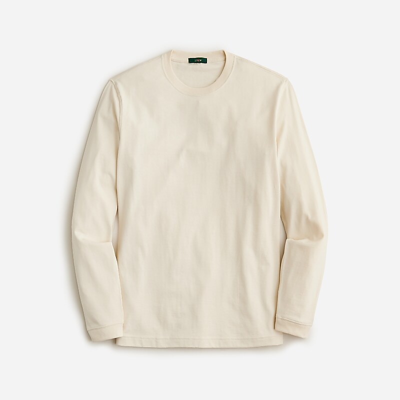 J.Crew Relaxed long-sleeve premium-weight cotton T-shirt Natural Outlet | 96VTDLOJE