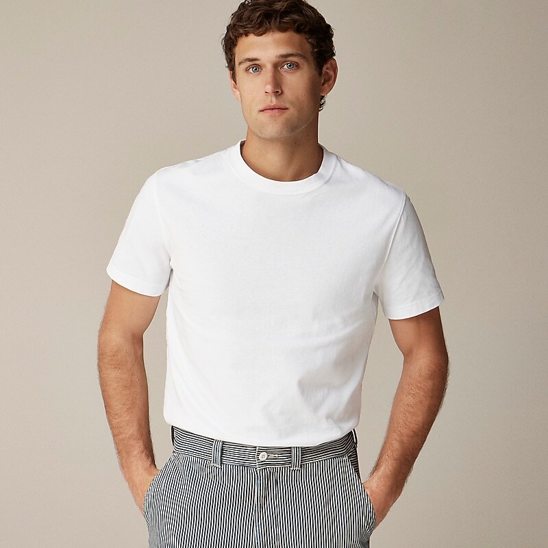 J.Crew Relaxed premium-weight cotton no-pocket T-shirt White Online | 83UABSDFV