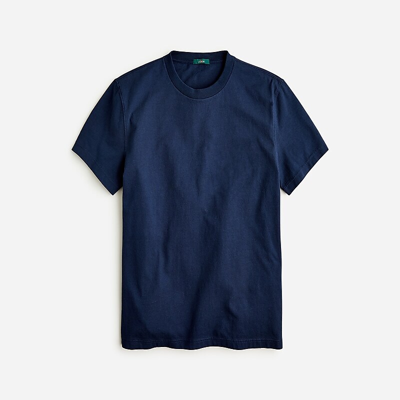 J.Crew Relaxed premium-weight cotton no-pocket T-shirt Dark Navy Sale | 26BIZGPJF