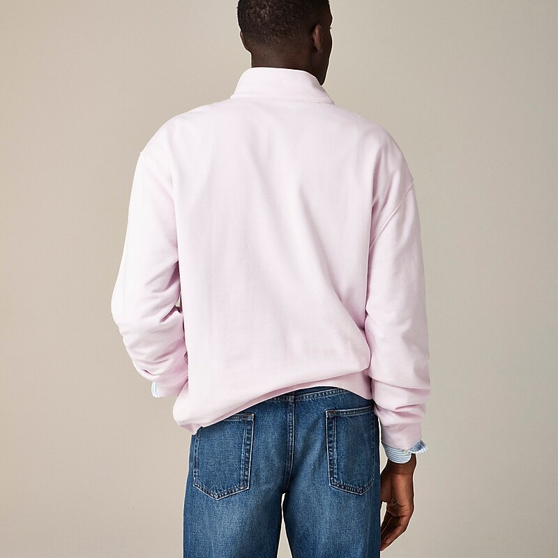 J.Crew Relaxed-fit lightweight french terry quarter-zip sweatshirt Frosty Lavender Clearance | 39OSFIPXJ