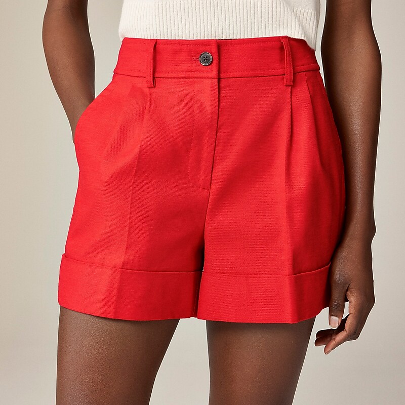 J.Crew Remi short in stretch linen blend Vintage Red Factory Promo | 62OIZUVDW