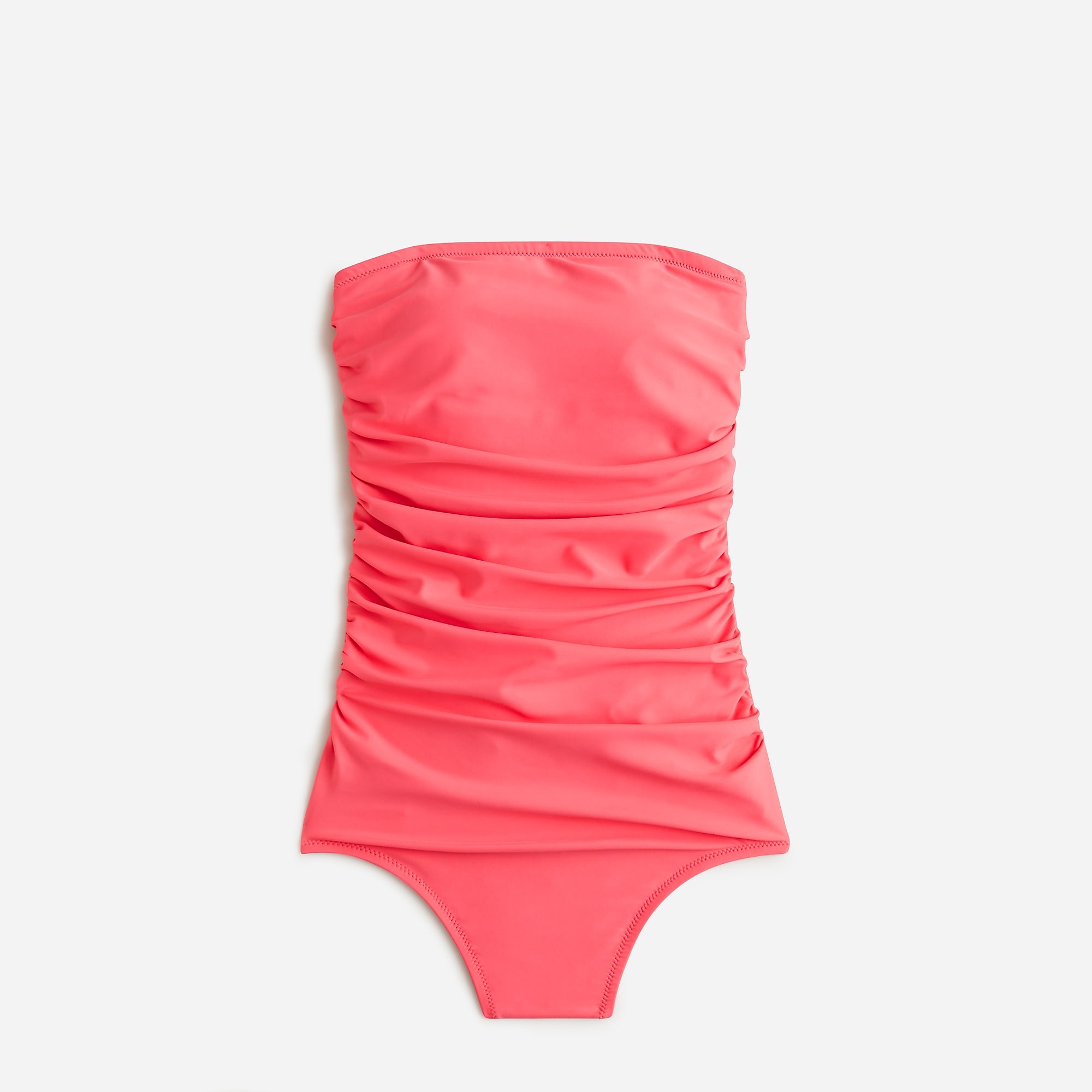 J.Crew Ruched bandeau one-piece swimsuit Brilliant Papaya USA | 12CYSMGNK