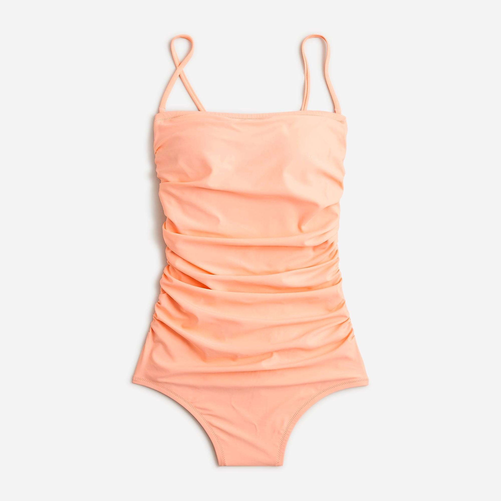 J.Crew Ruched bandeau one-piece swimsuit Brilliant Peony Sale | 25ROCPEHB