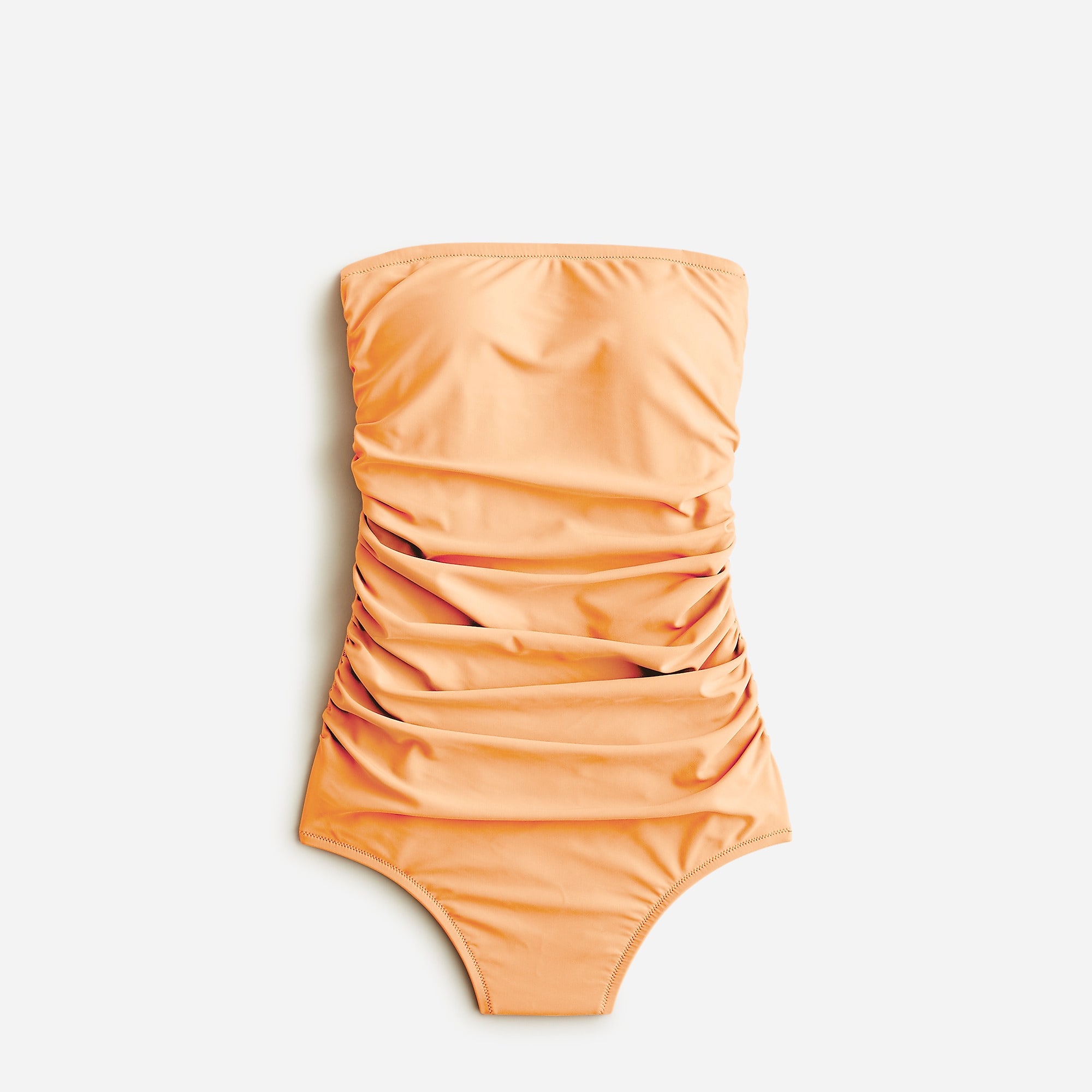 J.Crew Ruched bandeau one-piece swimsuit Bright Cantaloupe Clearance | 39QCNEYBU