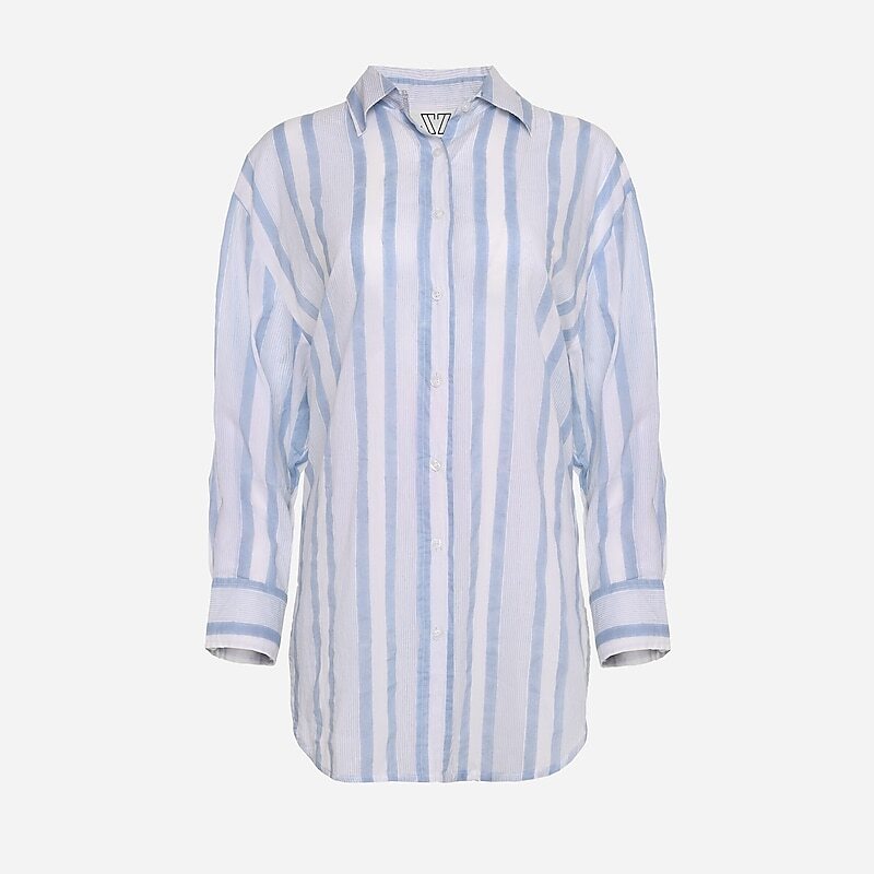 J.Crew SZ Blockprints™ oversized button-down Pale Blue Factory Outlet | 53CFLWHND