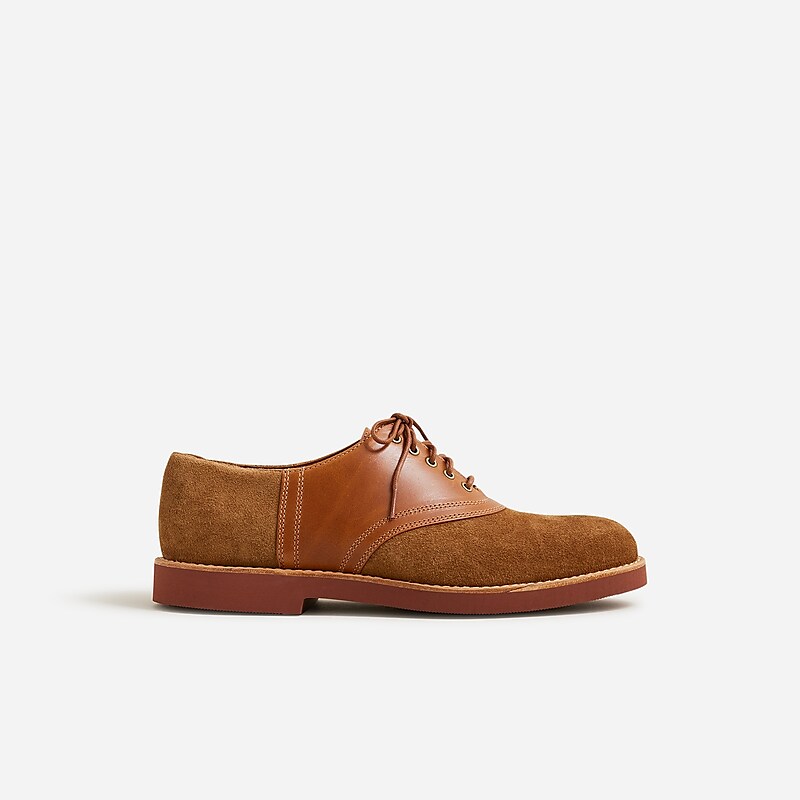 J.Crew Saddle shoes in leather and English suede Camel English Tan Multi Outlet Online | 74KCFVMOI