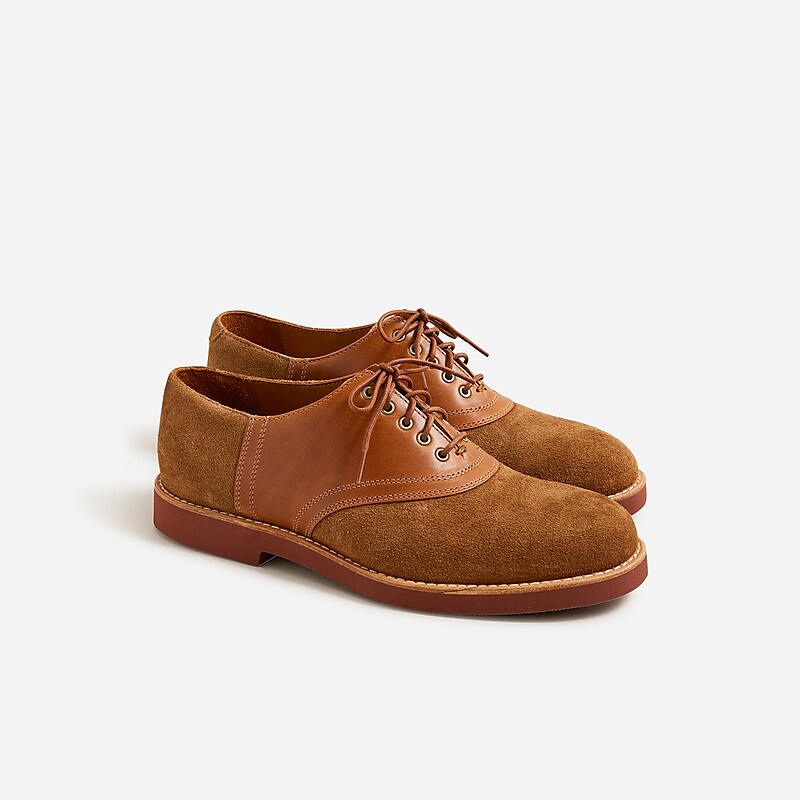 J.Crew Saddle shoes in leather and English suede Camel English Tan Multi Outlet Online | 74KCFVMOI