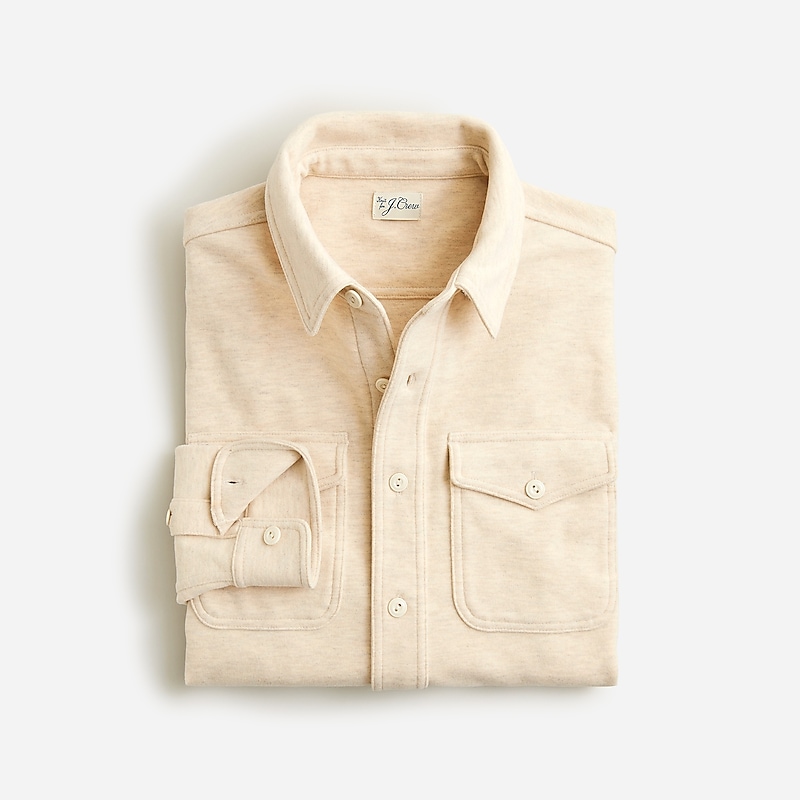 J.Crew Seaboard soft-knit shirt Hthr Ecru USA | 13HGASPVJ