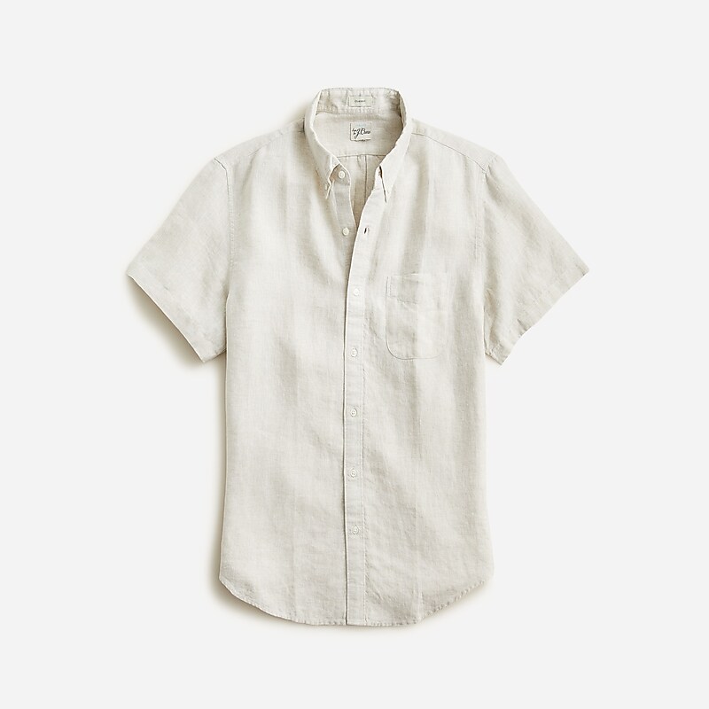 J.Crew Short-sleeve Baird McNutt Irish linen shirt Flax Linen Yd Factory Outlet | 53QELHONZ