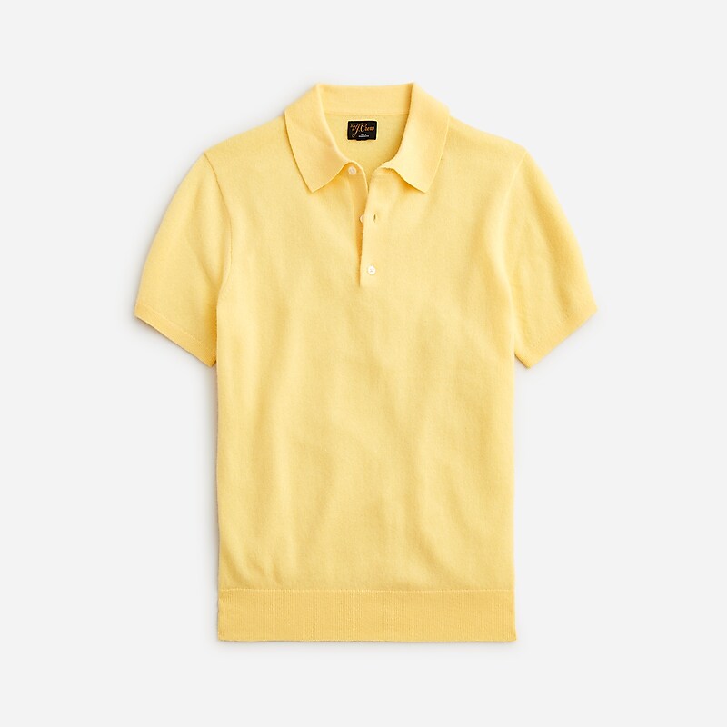 J.Crew Short-sleeve cashmere sweater-polo Spring Yellow Outlet | 96TONFKRE