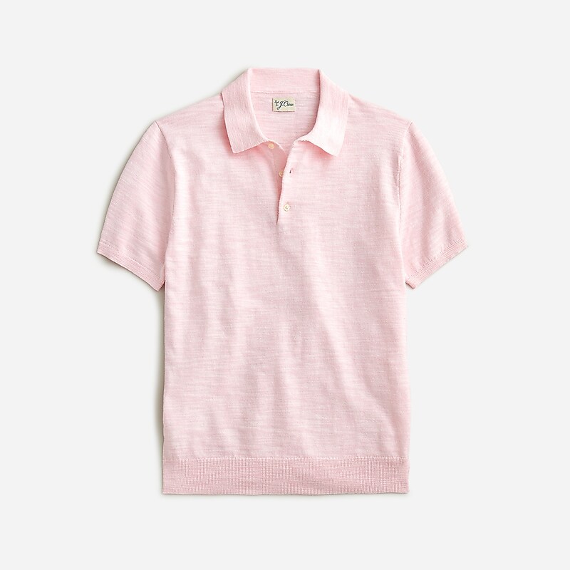 J.Crew Short-sleeve cotton-blend sweater-polo Cotton Candy Outlet | 97YGFKJIM