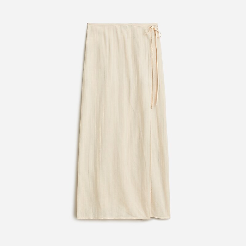 J.Crew Side-tie beach skirt in airy gauze Warm Sesame Clearance | 39XODMFNT