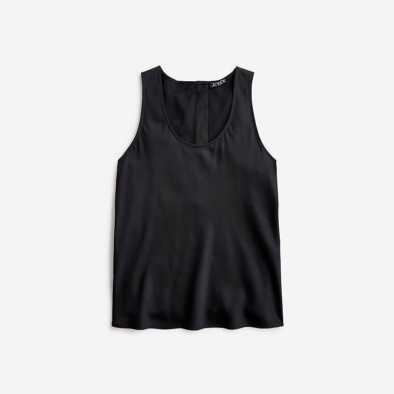 J.Crew Sleeveless shell top in everyday crepe Black USA | 18OKEILSP