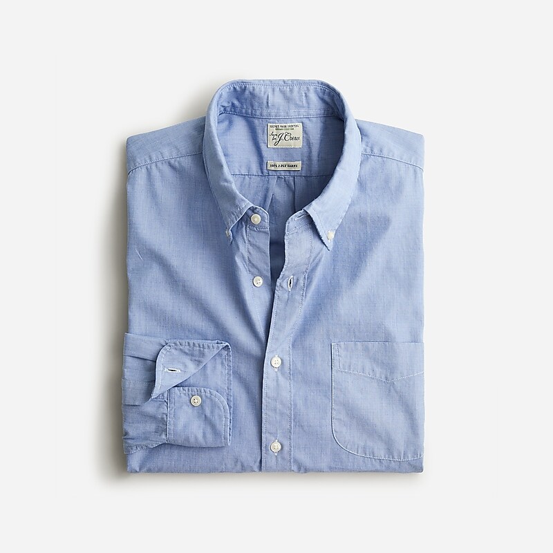 J.Crew Slim Secret Wash organic cotton poplin shirt Waterfall Factory Promo | 61ESXPQLG