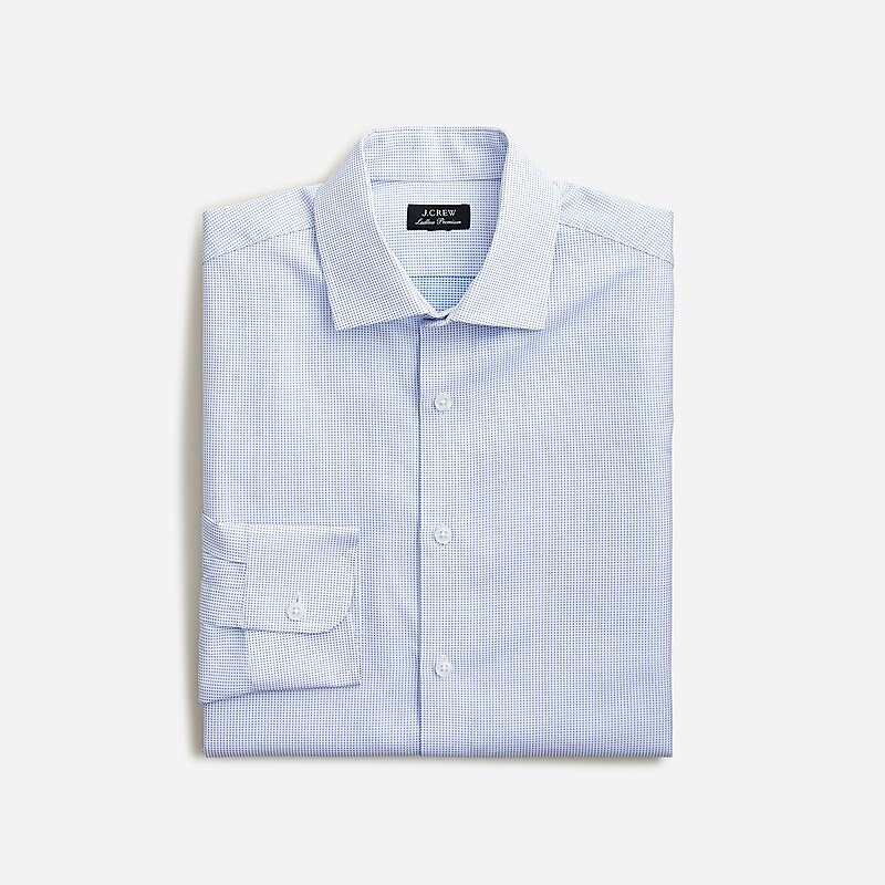 J.Crew Slim-fit Ludlow Premium fine cotton dress shirt in dobby White Blue Royal Dobby Clearance | 40SJKEDHG