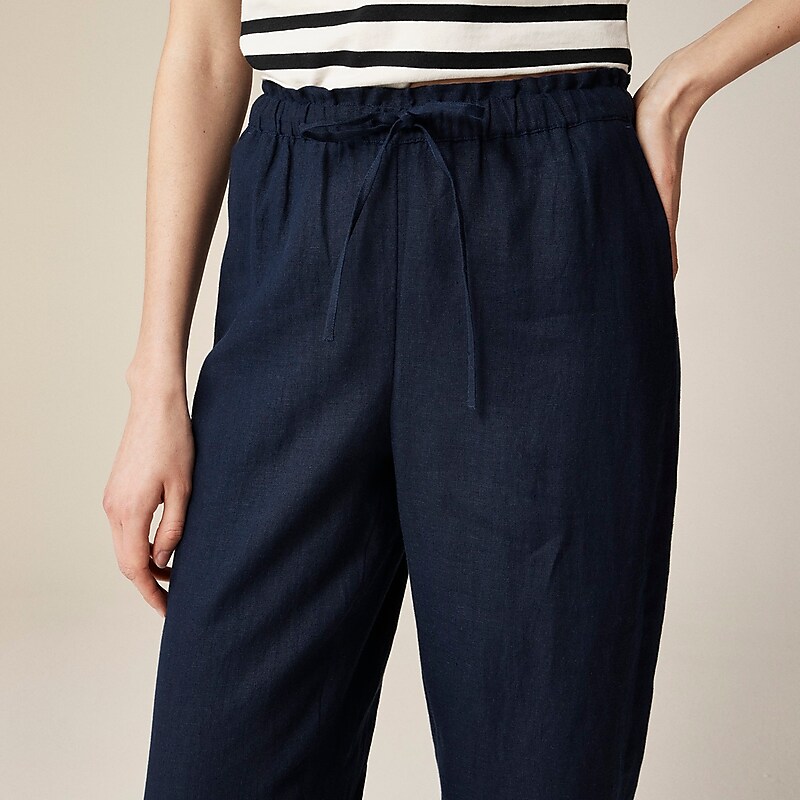 J.Crew Soleil pant in linen Navy Outlet | 91CEWPDQF