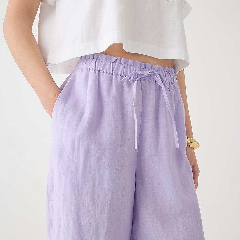 J.Crew Soleil pant in striped linen Lavender Jade Outlet | 97ANTMGVS