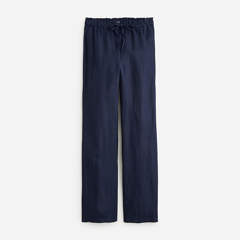 J.Crew Soleil pant in striped linen Navy Online | 80XOFHTDU