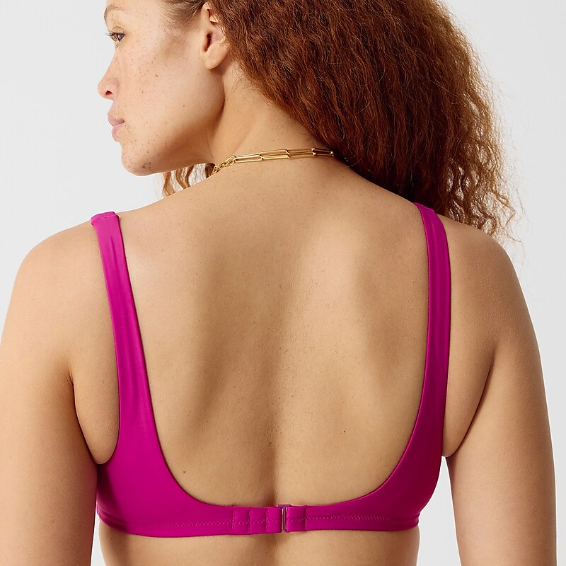 J.Crew Squareneck bikini top Magenta Orchid Online | 84IDJNSAK