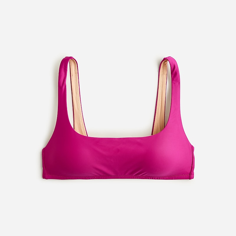 J.Crew Squareneck bikini top Magenta Orchid Online | 84IDJNSAK