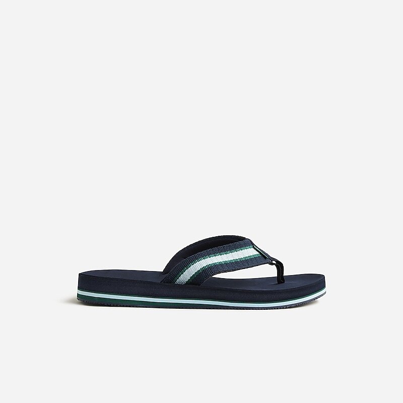 J.Crew Striped flip-flops Darkest Indigo Factory Outlet | 57SDKXWCF