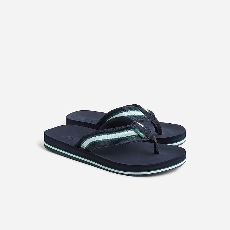 J.Crew Striped flip-flops Darkest Indigo Factory Outlet | 57SDKXWCF