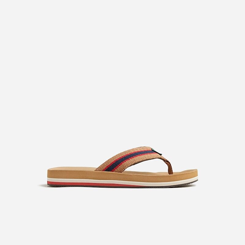 J.Crew Striped flip-flops Khaki Multi Stripe Online | 84FJPAVEB