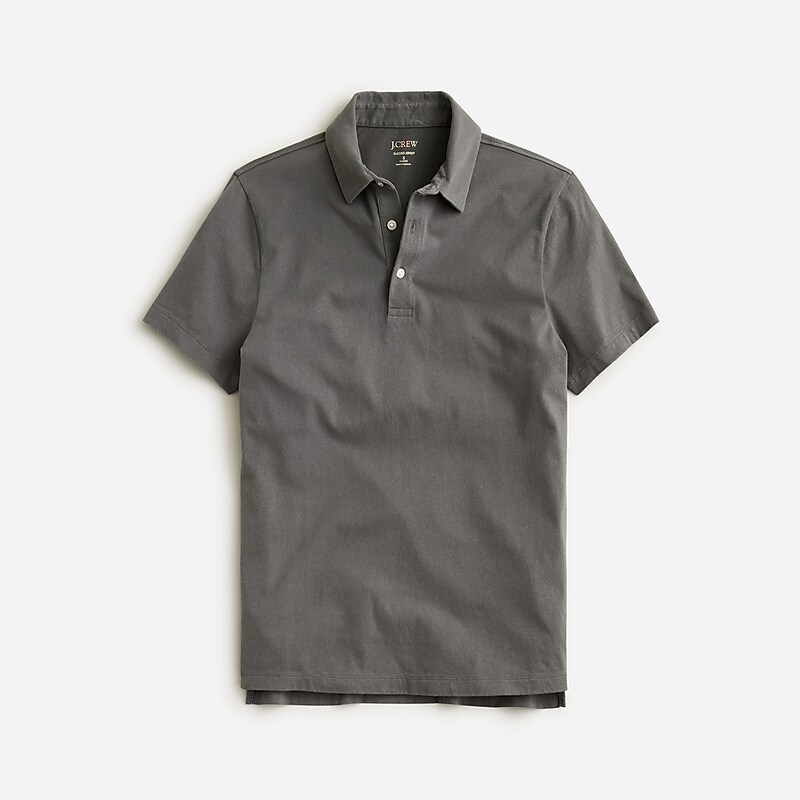 J.Crew Sueded cotton polo shirt Dusty Charcoal USA | 12WHYUVZE