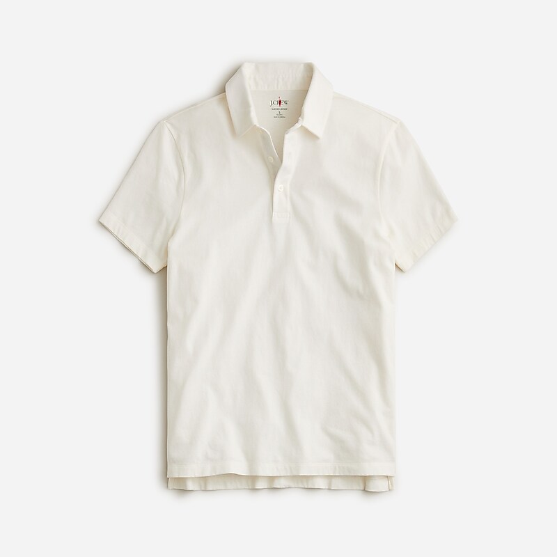 J.Crew Sueded cotton polo shirt Ivory USA | 16QBEUORW