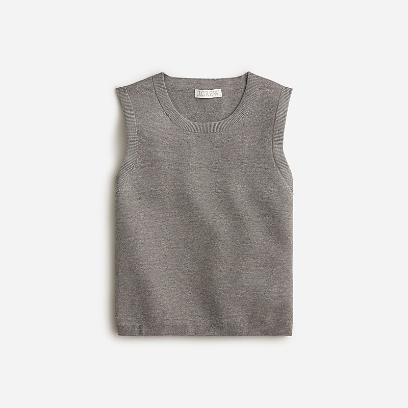 J.Crew Sweater shell in TENCEL™ lyocell blend. Hthr Graphite Factory Outlet | 57EVSKFZY