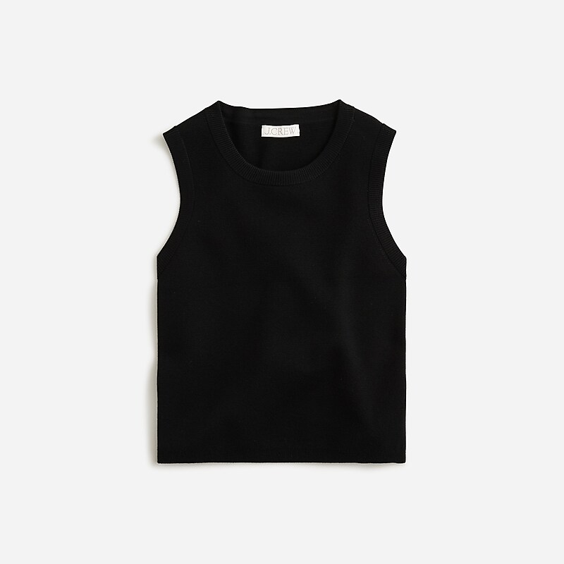 J.Crew Sweater shell in TENCEL™ lyocell blend. Black Clearance | 41WKGAMBC