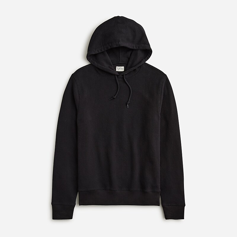 J.Crew Textured sweater-tee hoodie Black Outlet | 94TLOQGNR