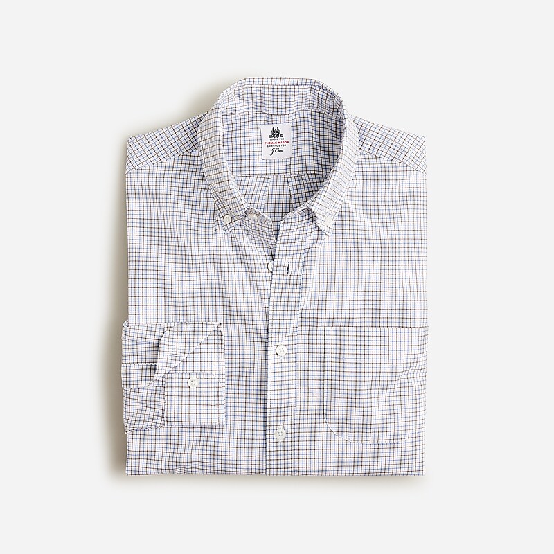 J.Crew Thomas Mason® for J.Crew washed poplin shirt Zephir Tattersall Sky B Online | 80IJKUXZP