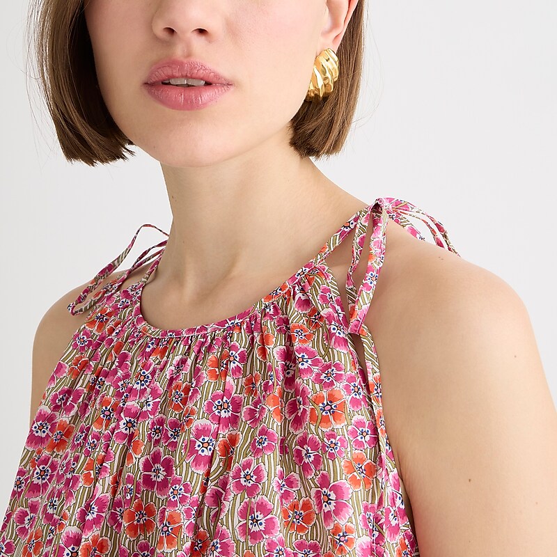 J.Crew Tie-shoulder top in Liberty® Ellie fabric Ellie Ruth Pink Factory Outlet | 52DMXPFRE