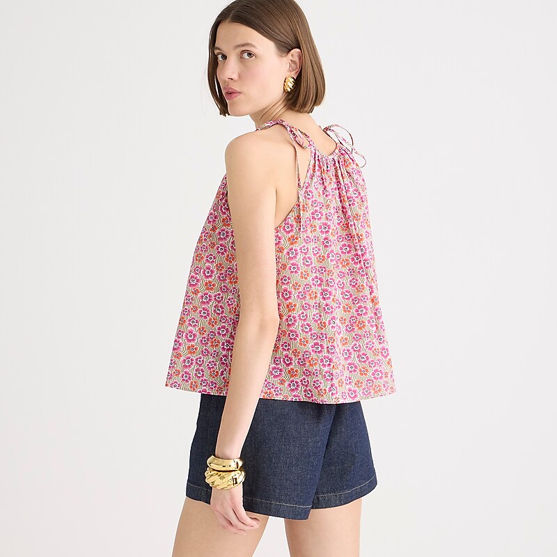 J.Crew Tie-shoulder top in Liberty® Ellie fabric Ellie Ruth Pink Factory Outlet | 52DMXPFRE