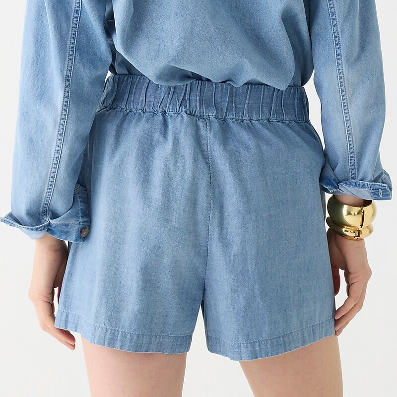 J.Crew Tropez chambray short Ocean Blue Online | 85APNEDUY