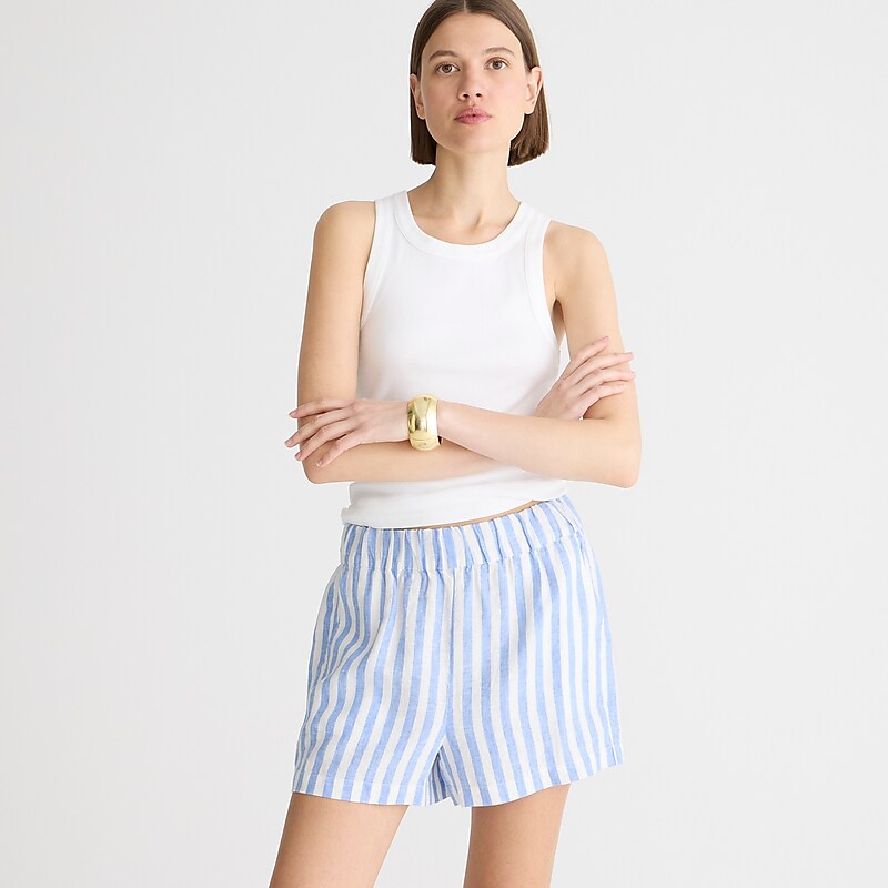 J.Crew Tropez short in linen Brilliant Ocean White S Clearance | 30IWEFHQD