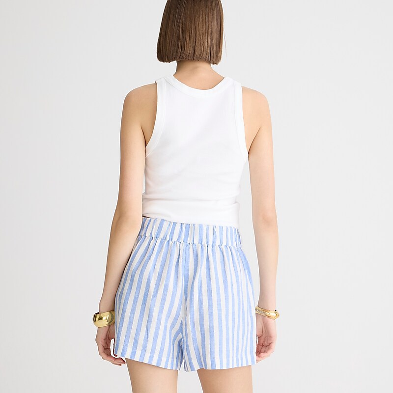 J.Crew Tropez short in linen Brilliant Ocean White S Clearance | 30IWEFHQD